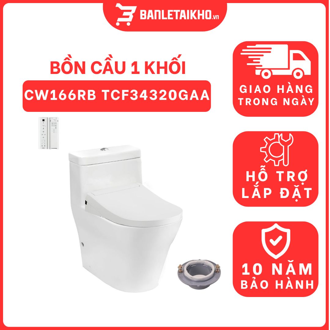 Bồn cầu TOTO CW166RB TCF34320GAA T53P100VR 1 khối nắp điện tử Washlet S5 1 bon-cau-toto-1-khoi-CW166RB-TCF34320GAA-tai-banletaikho