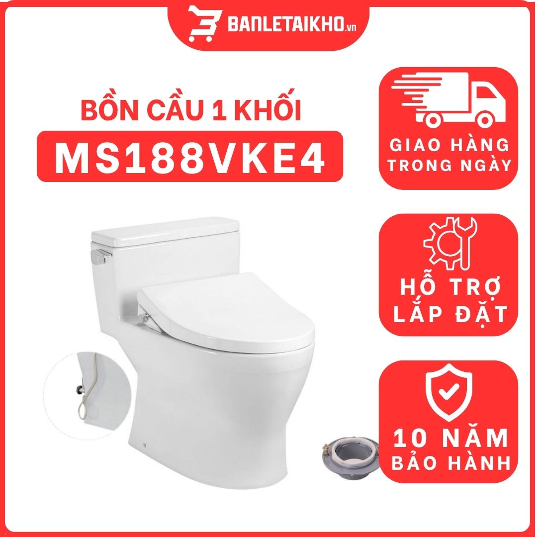Bồn cầu TOTO MS188VKE4 T53P100VR 1 khối nắp rửa cơ TCW1211A 1 bon-cau-toto-1-khoi-MS188VKE4-cua-banletaikho