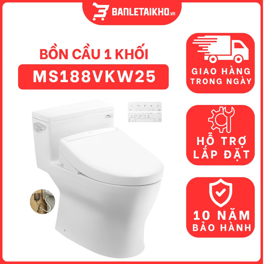 Bồn cầu TOTO MS188VKW25 T53P100VR 1 khối nắp điện tử Washlet S5 TCF34461GAA 1 bon-cau-toto-1-khoi-MS188VKW25-cua-toto-banletaikho