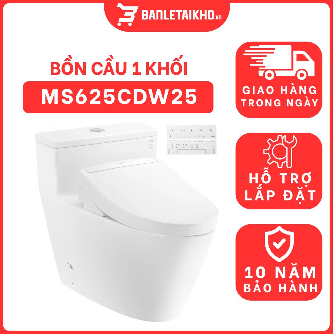 Bồn cầu TOTO MS625CDW25 1 khối nắp điện tử Washlet S5 TCF34461GAA giấu dây 1 bon-cau-toto-1-khoi-MS625CDW25-cua-toto-banletaikho