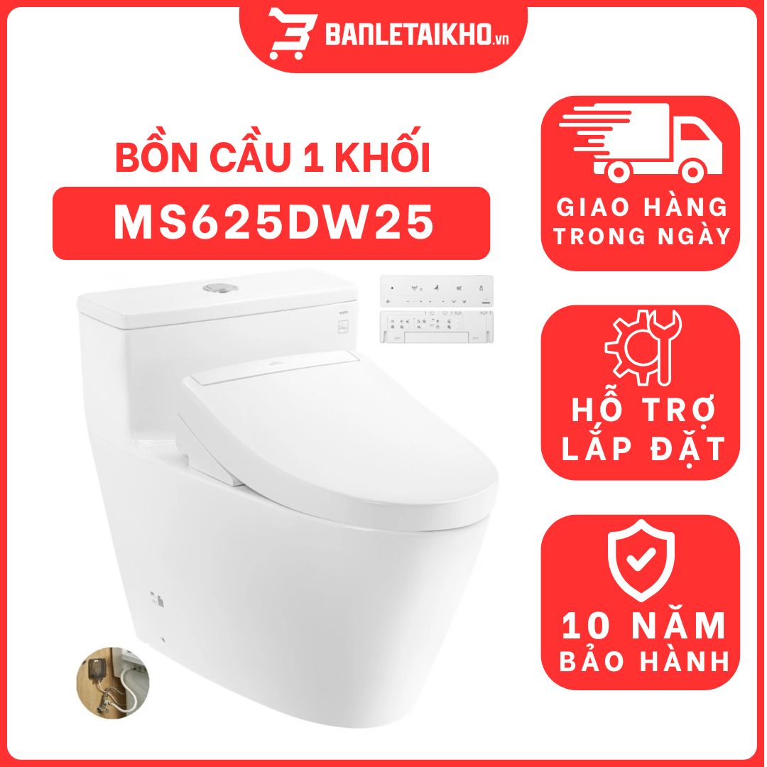 Bồn cầu TOTO MS625DW25 1 khối nắp điện tử Washlet S5 TCF34461GAA 1 bon-cau-toto-1-khoi-MS625DW25-cua-toto-banletaikho