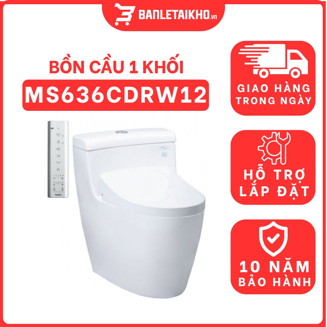 Bồn cầu TOTO MS636CDRW12 1 khối nắp điện tử Washlet S7 TCF4911EZ giấu dây 1 bon-cau-toto-1-khoi-MS636CDRW12-tai-banletaikho