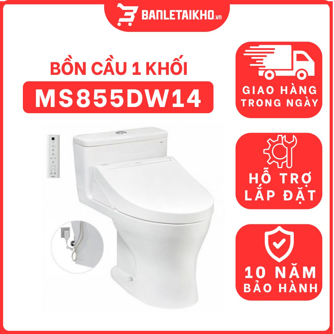 Bồn cầu TOTO MS855DW14 1 khối nắp điện tử Washlet C5 TCF24410AAA 1 bon-cau-toto-1-khoi-MS855DW14-tai-banletaikho