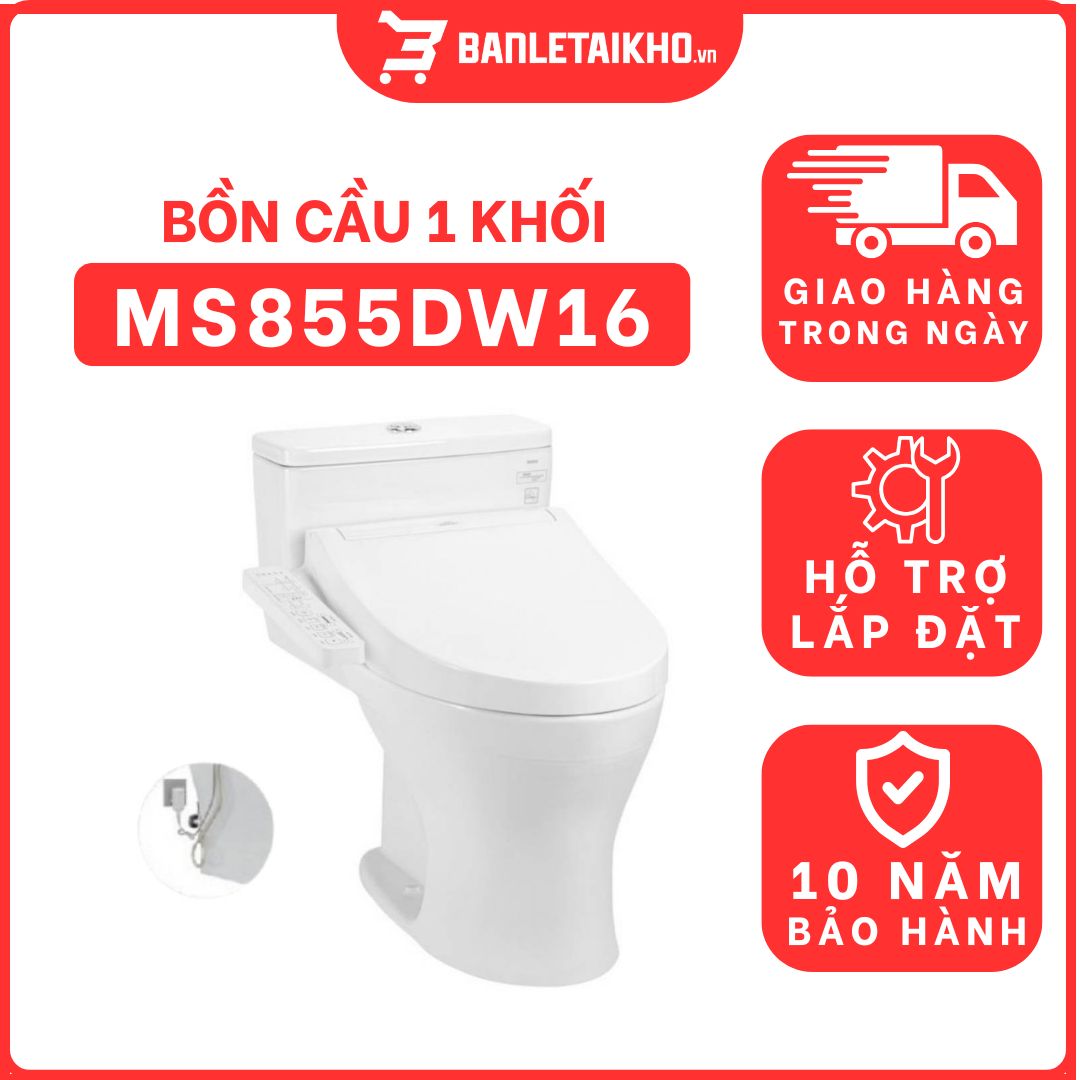 Bồn cầu TOTO MS855DW16 1 khối nắp điện tử Washlet C2 TCF23410AAA 1 bon-cau-toto-1-khoi-MS855DW16-tai-banletaikho