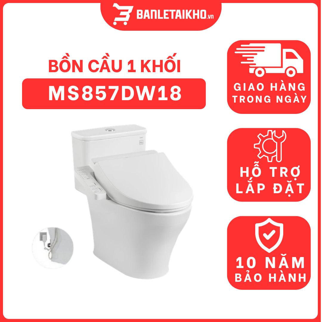 Bồn cầu 1 khối TOTO MS857DW18 nắp điện tử TCF23710AAA Washlet C2 cơ bản 1 bon-cau-toto-1-khoi-MS857DW18-cua-toto-banletaikho