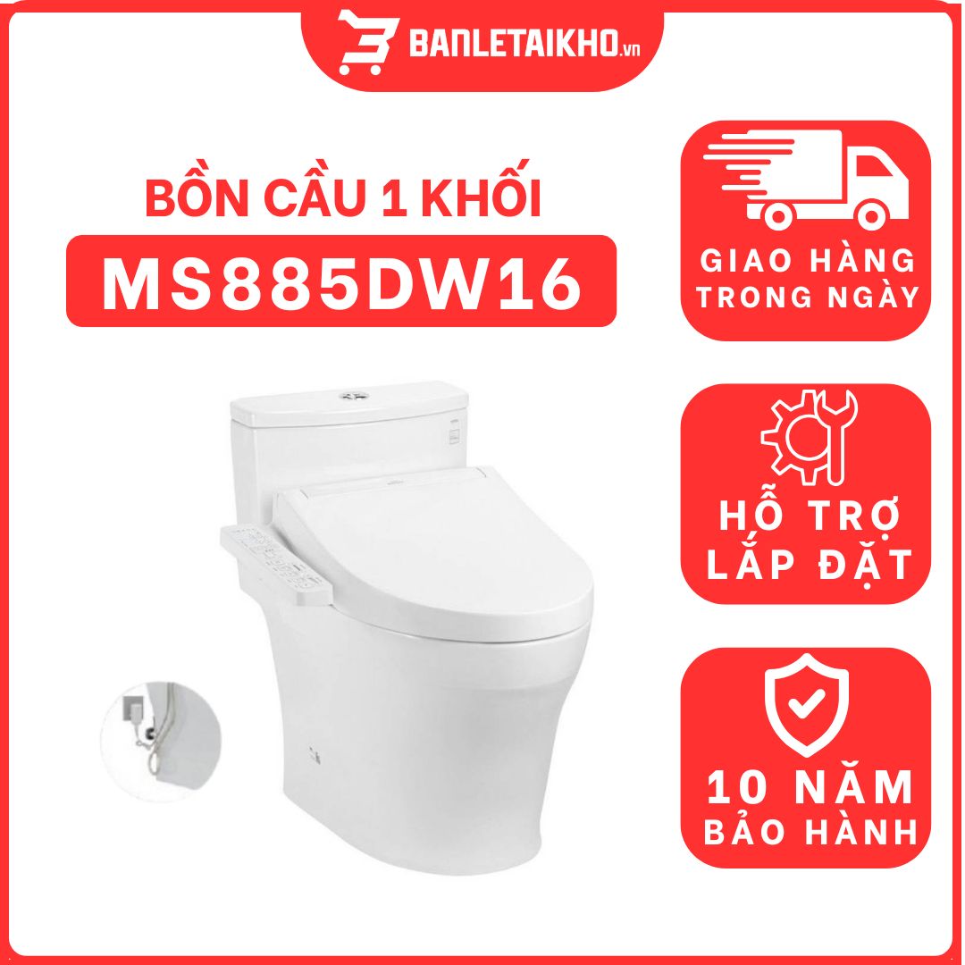 Bồn cầu TOTO MS885DW16 1 khối nắp điện tử Washlet C2 TCF23410AAA 1 bon-cau-toto-1-khoi-MS885DW16-tai-banletaikho