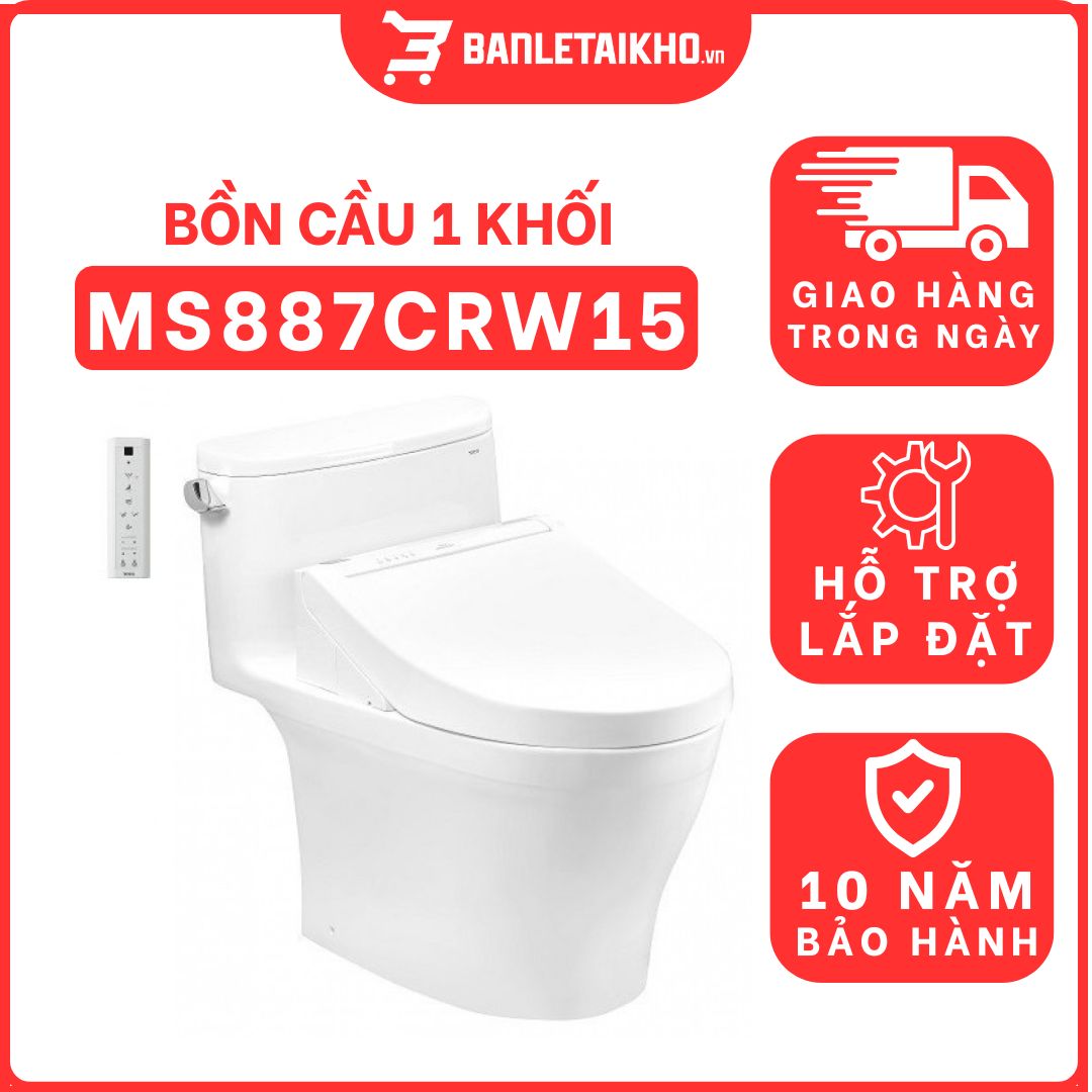 Bồn cầu TOTO MS887CRW15 1 khối nắp điện tử Washlet C5 TCF24460AAA giấu dây 1 bon-cau-toto-1-khoi-MS887CRW15-tai-banletaikho