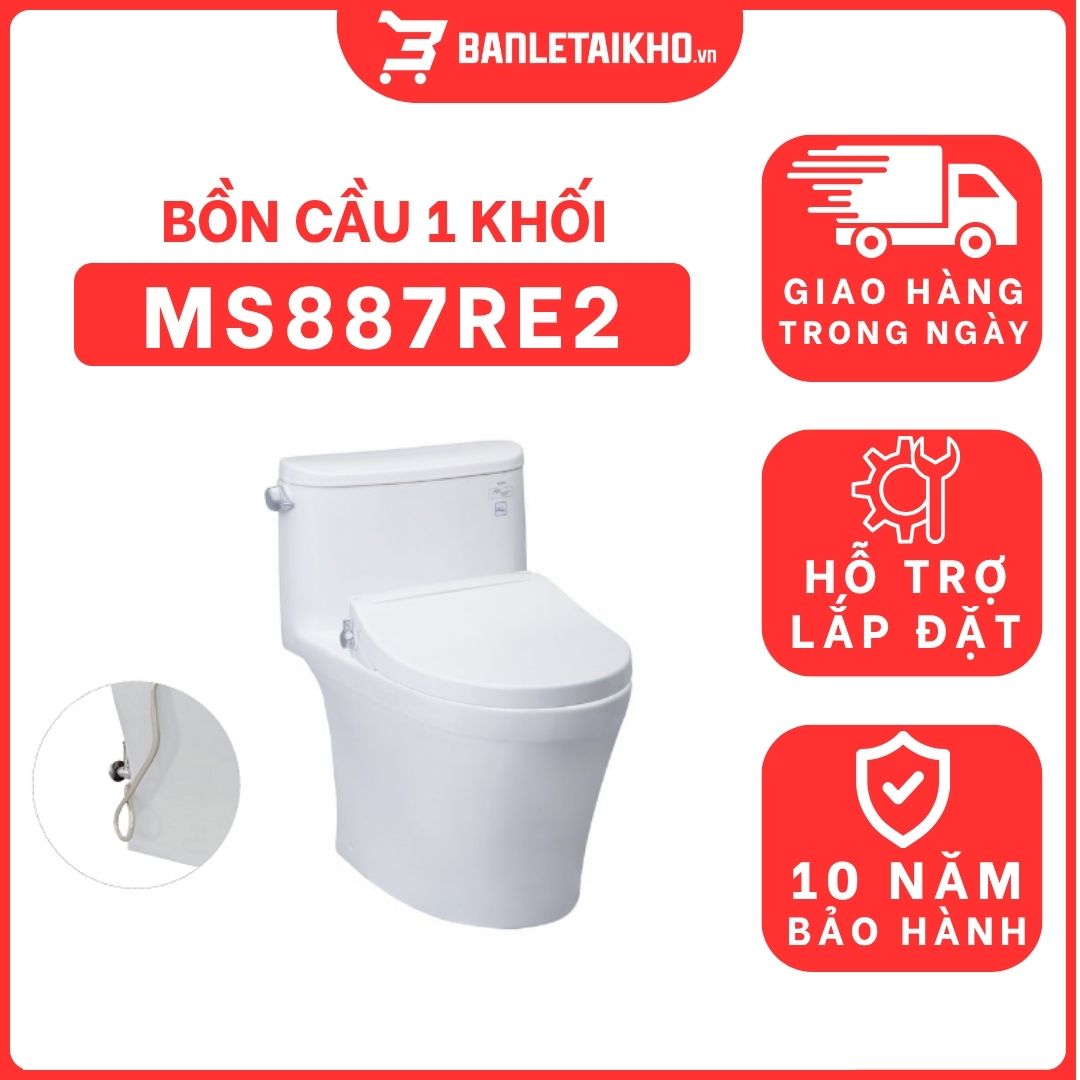 Bồn cầu TOTO MS887RE2 1 khối nắp rửa cơ TCW07S 1 bon-cau-toto-1-khoi-MS887RE2-cua-banletaikho