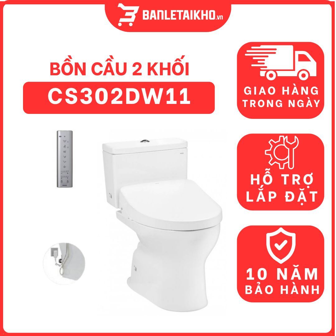Bồn cầu TOTO CS302DW11 2 khối nắp điện tử Washlet S7 TCF4911Z 1 bon-cau-toto-2-khoi-CS302DW11-cua-toto-banletaikho