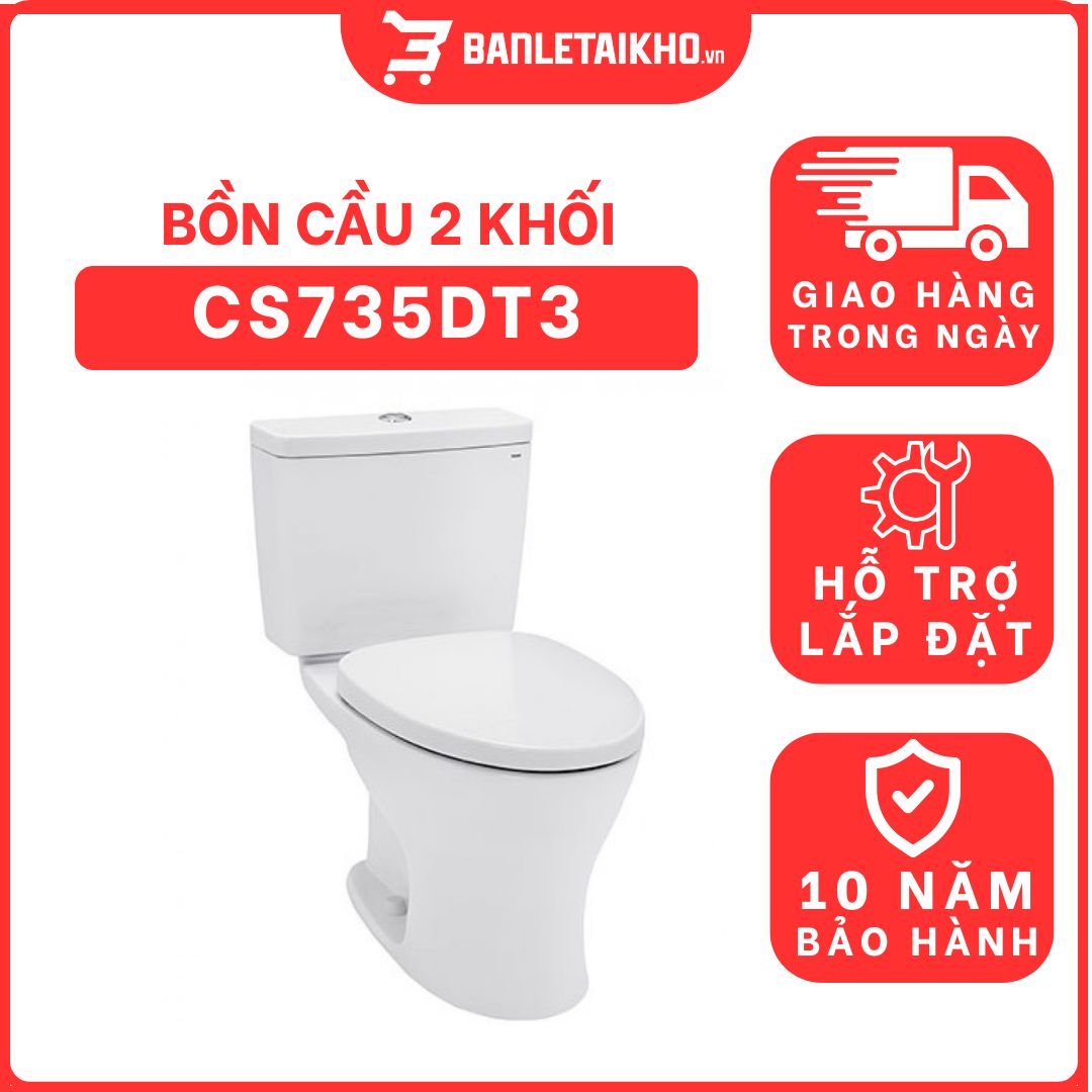 Bồn cầu 2 khối TOTO CS735DT3 nắp đóng êm TC385VS 1 bon-cau-toto-2-khoi-CS735DT3-cua-toto-banletaikho