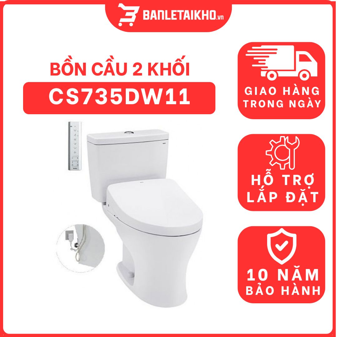 Bồn cầu TOTO CS735DW11 2 khối nắp điện tử Washlet S7 TCF4911Z 1 bon-cau-toto-2-khoi-CS735DW11-cua-toto-banletaikho