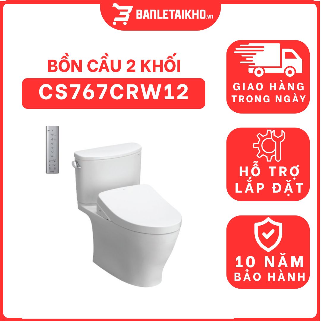 Bồn cầu TOTO CS767CRW12 2 khối nắp điện tử Washlet S7 TCF4911EZ giấu dây 1 bon-cau-toto-2-khoi-CS767CRW12-cua-toto-banletaikho