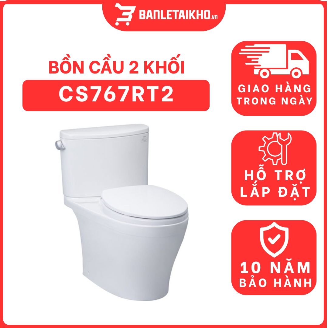 Bồn cầu 2 khối TOTO CS767RT2 nắp đóng êm TC393VS 1 bon-cau-toto-2-khoi-CS767RT2-cua-toto-banletaikho