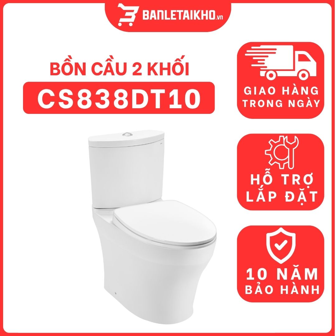 Bồn cầu 2 khối TOTO CS838DT10 nắp đóng êm TC395VS 1 bon-cau-toto-2-khoi-CS838DT10-banletaikho-988