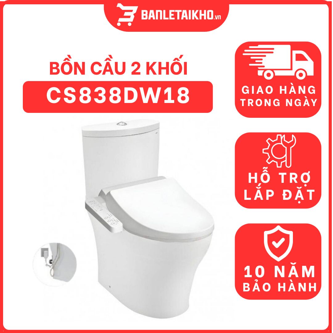 Bồn cầu TOTO CS838DW18 2 khối nắp điện tử TCF23710AAA Washlet C2 cơ bản 1 bon-cau-toto-2-khoi-CS838DW18-cua-toto-banletaikho-1