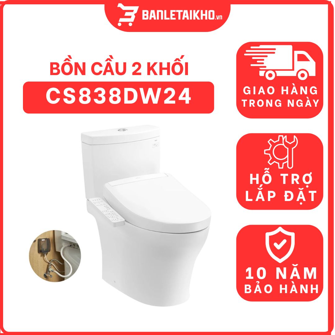 Bồn cầu TOTO CS838DW24 2 khối nắp điện tử Washlet S2 TCF33461GAA 1 bon-cau-toto-2-khoi-CS838DW24-cua-toto-banletaikho-1