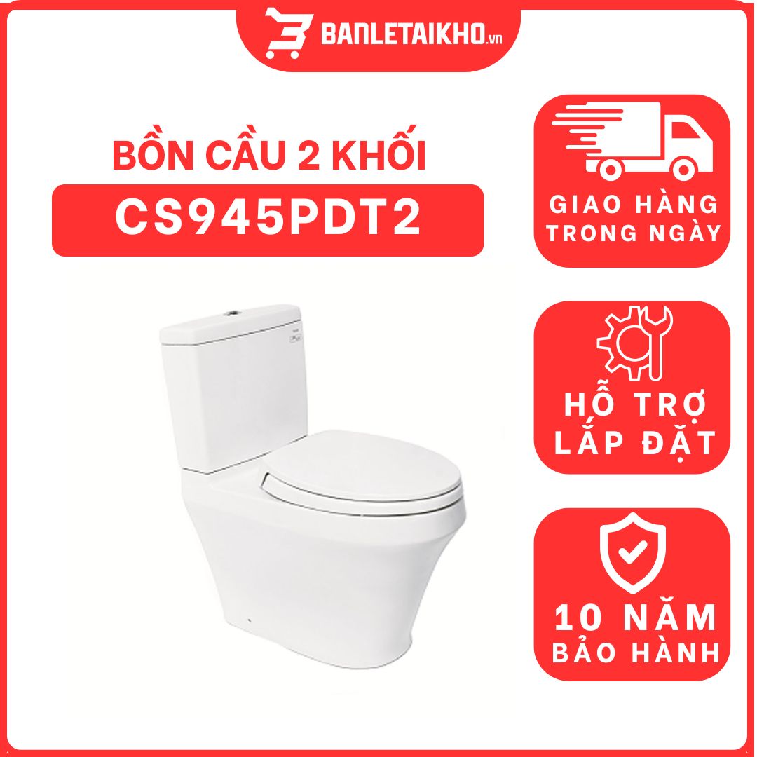 Bồn cầu 2 khối TOTO CS945PDT2 nắp êm TC393VS thoát ngang 1 bon-cau-toto-2-khoi-CS945PDT2-cua-toto-banletaikho-1