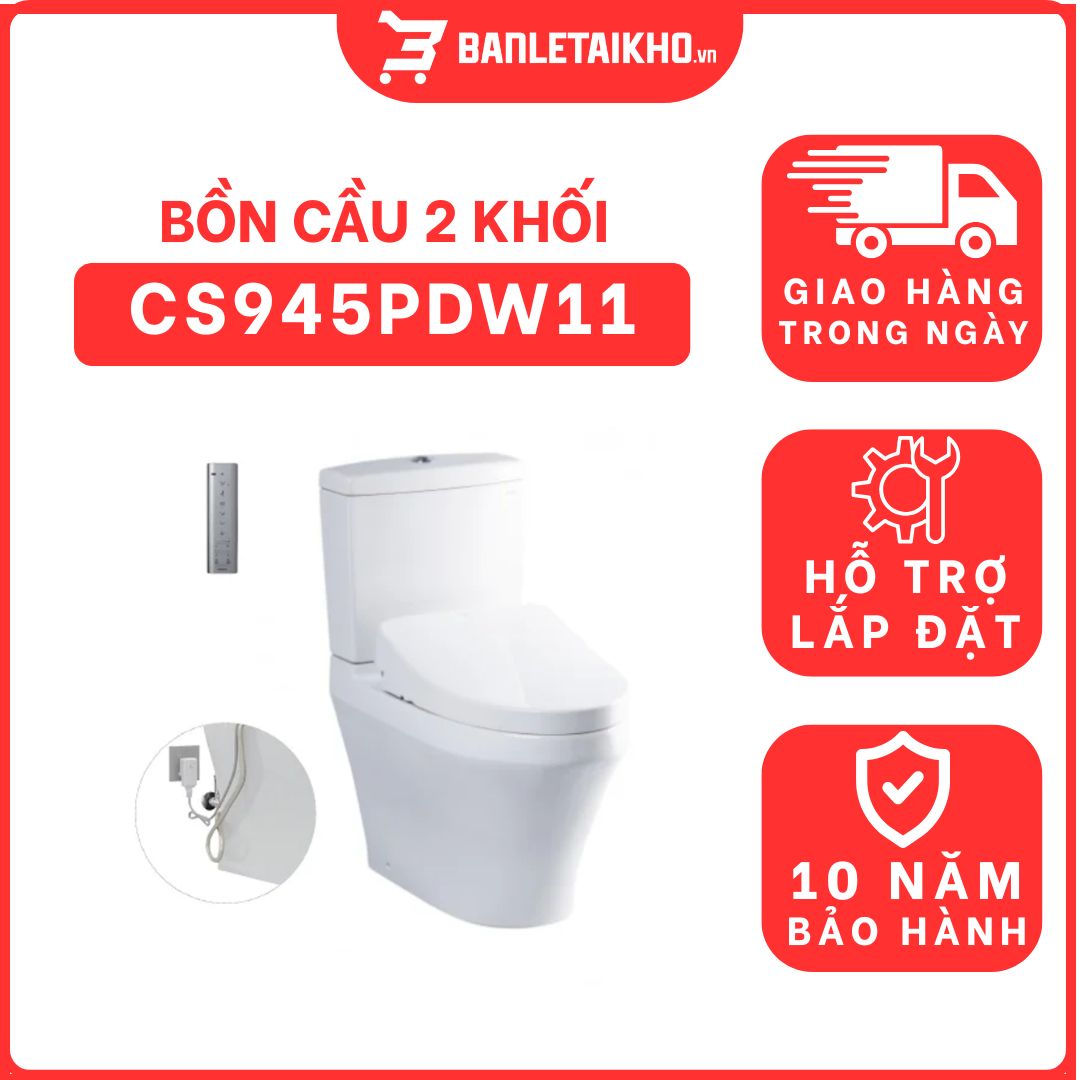 Bồn cầu TOTO CS945PDW11 2 khối nắp điện tử TCF4911Z thoát ngang 1 bon-cau-toto-2-khoi-CS945PDW11-cua-toto-banletaikho-1
