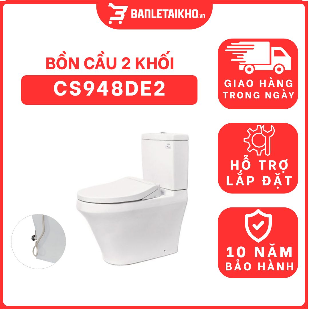 Bồn cầu TOTO CS948DE2 2 khối nắp rửa cơ TCW07S 1 bon-cau-toto-2-khoi-CS948DE2-cua-toto-banletaikho