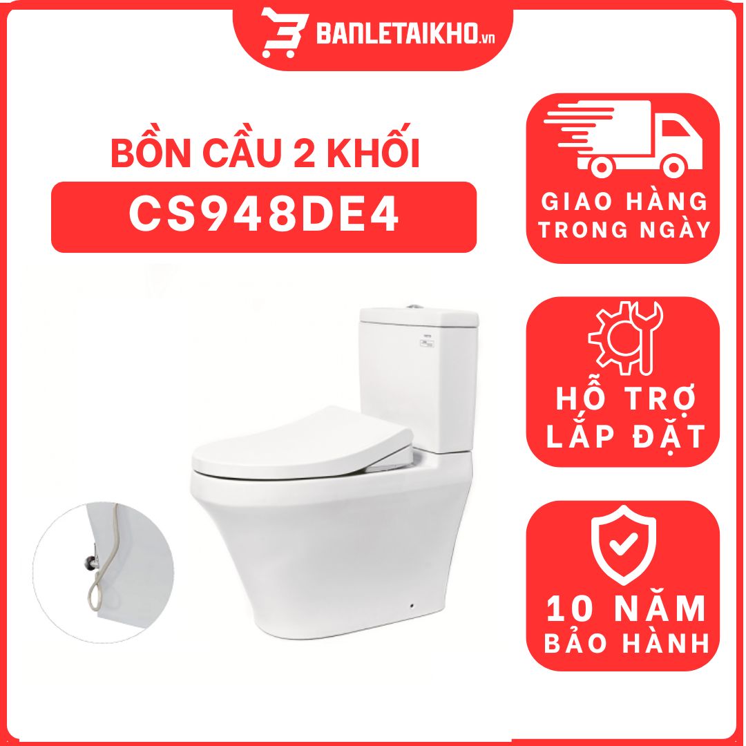 Bồn cầu TOTO CS948DE4 2 khối nắp rửa cơ TCW1211A 1 bon-cau-toto-2-khoi-CS948DE4-cua-toto-banletaikho