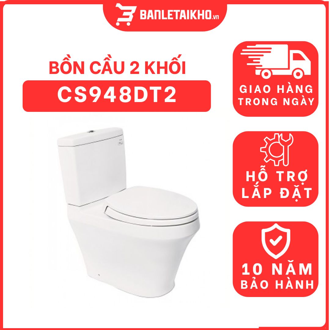 Bồn cầu 2 khối TOTO CS948DT2 nắp đóng êm TC393VS 1 bon-cau-toto-2-khoi-CS948DT2-cua-toto-banletaikho
