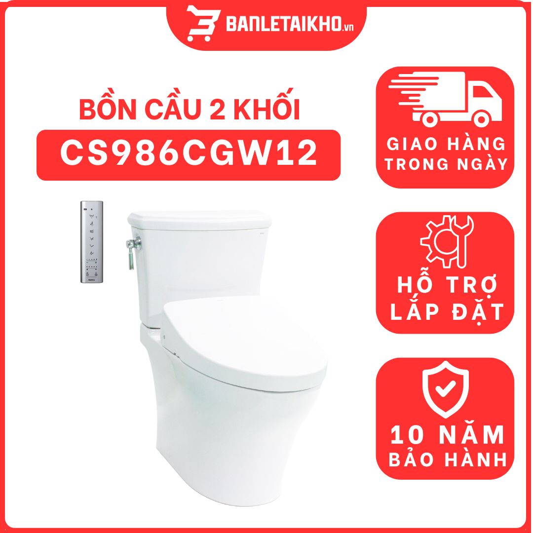 Bồn cầu TOTO CS986CGW12 2 khối nắp điện tử Washlet S7 TCF4911EZ giấu dây 1 bon-cau-toto-2-khoi-CS986CGW12-cua-toto-banletaikho