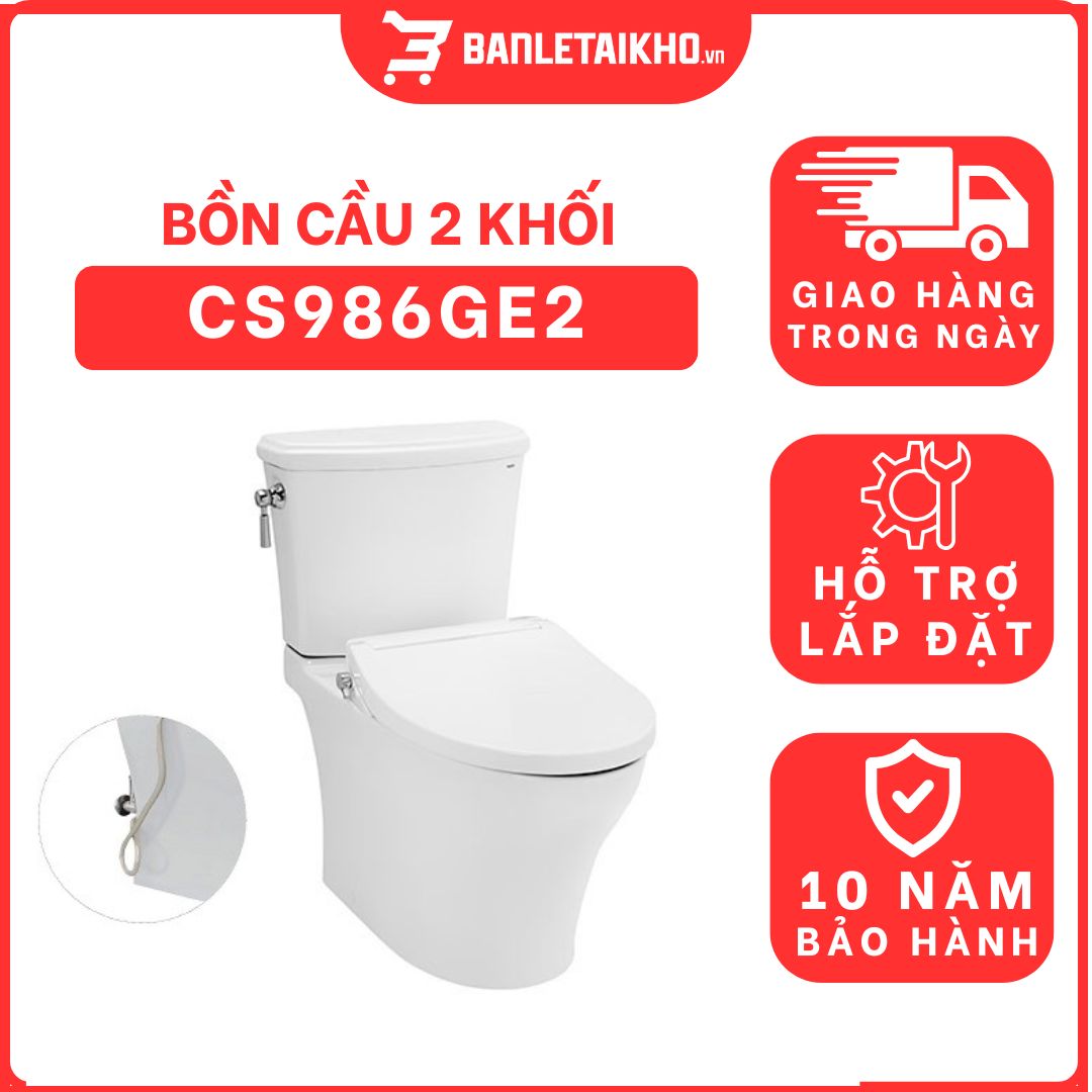 Bồn cầu TOTO CS986GE2 2 khối nắp rửa cơ TCW07S 1 bon-cau-toto-2-khoi-CS986GE2-cua-toto-banletaikho