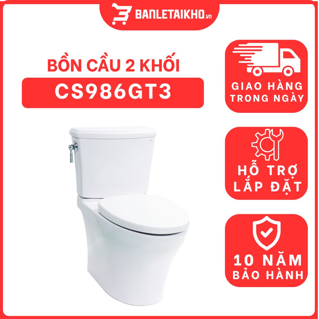 Bồn cầu 2 khối TOTO CS986GT3 nắp đóng êm TC385VS 1 bon-cau-toto-2-khoi-CS986GT3-cua-toto-banletaikho