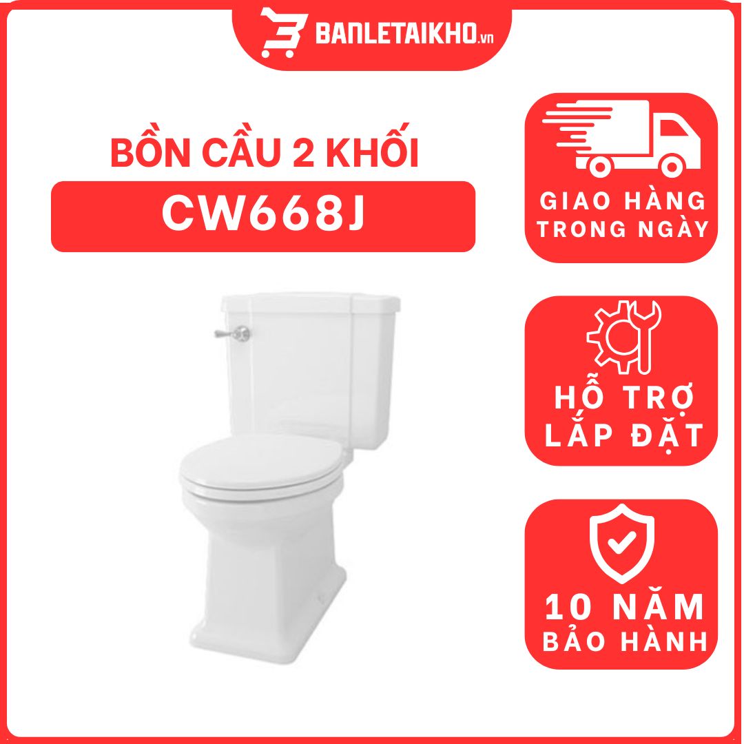 Bồn cầu 2 khối Memory TOTO CW668J nắp đóng êm TC393VS 1 bon-cau-toto-2-khoi-CW668J-cua-toto-banletaikho