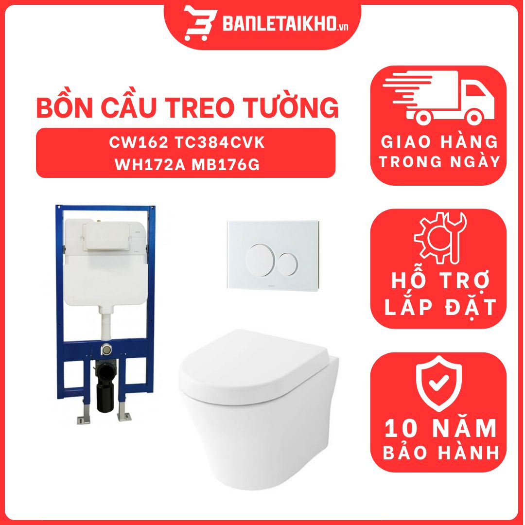 Bồn cầu treo tường nắp êm TOTO CW162 TC384CVK WH172A MB176G 1 bon-cau-treo-tuong-toto-CW162-TC384CVK-WH172A-MB176G-cua-toto-banletaikho-1