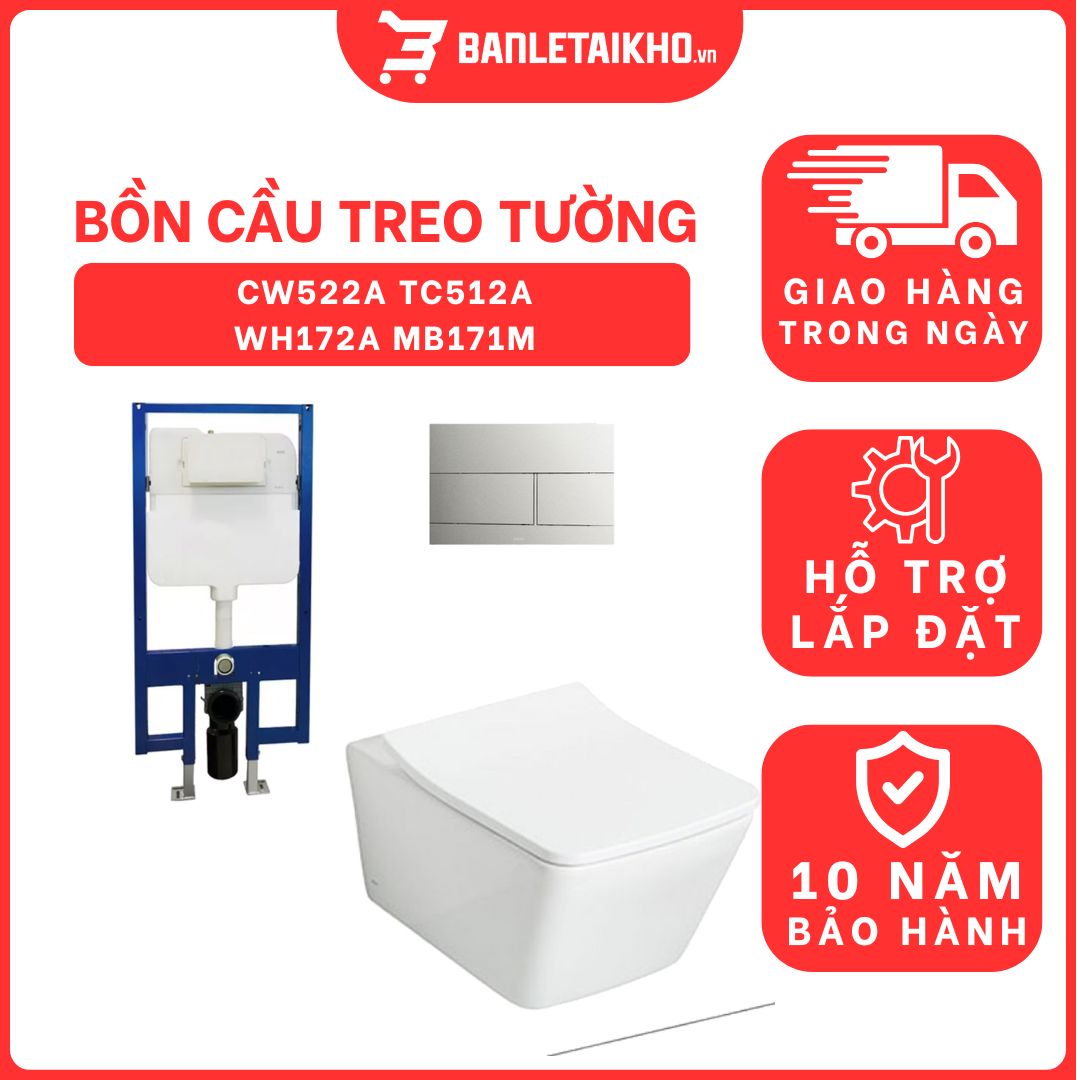 Bồn cầu treo tường nắp êm TOTO CW522A TC512A WH172A MB171M 1 bon-cau-treo-tuong-toto-CW522A-TC512A-WH172A-MB171M-cua-toto-banletaikho-1
