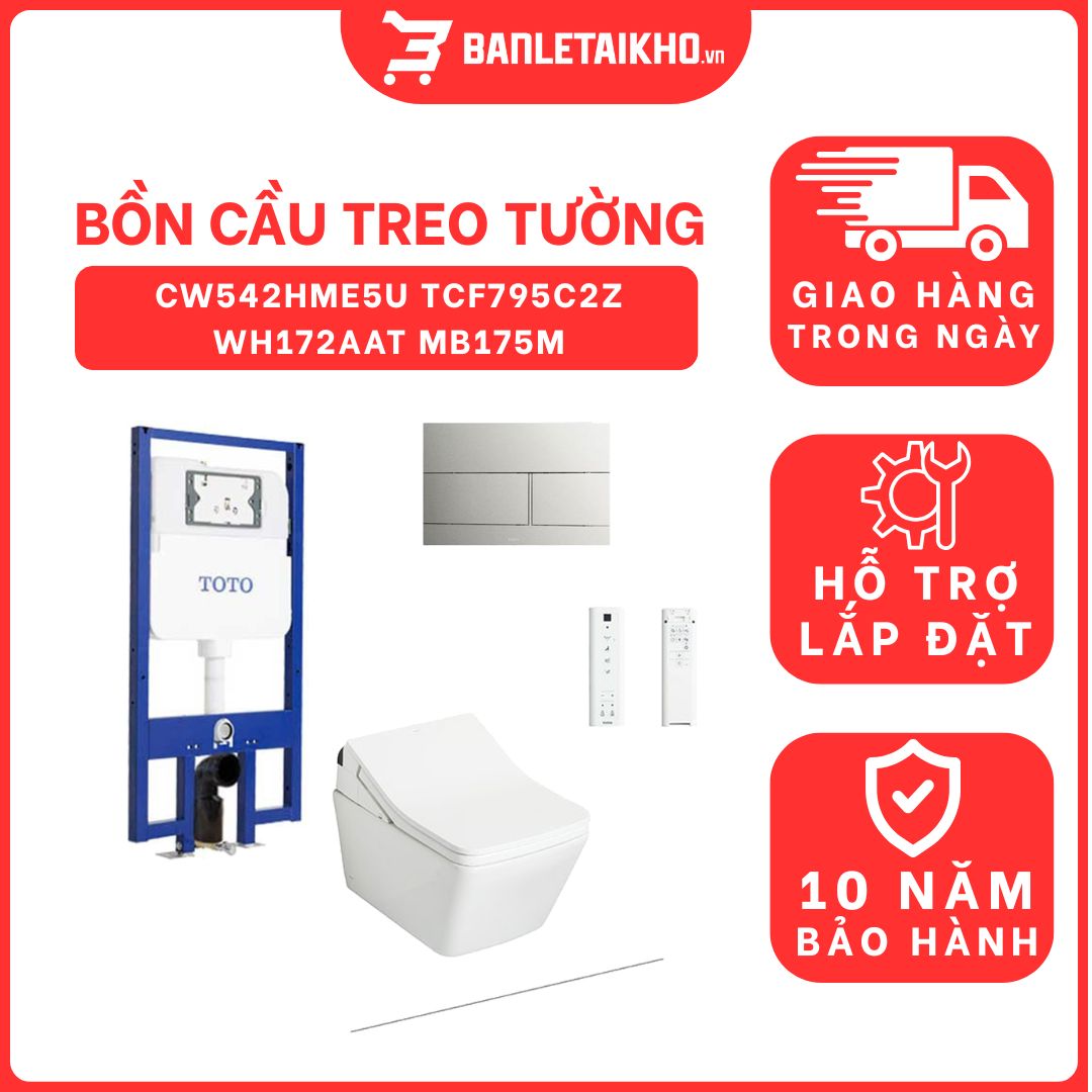 Bồn cầu treo tường điện tử RX (giấu dây) xả tự động TOTO CW542HME5U TCF795C2Z WH172AAT MB175M 1 bon-cau-treo-tuong-toto-CW542HME5U-TCF795C2Z-WH172AAT-MB175M-cua-toto-banletaikho-1