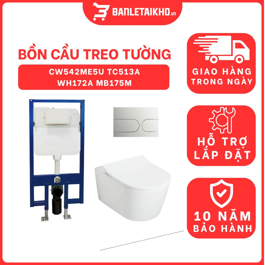 Bồn cầu treo tường nắp êm TOTO CW542ME5U TC513A WH172A MB175M 1 bon-cau-treo-tuong-toto-CW542ME5U-TC513A-WH172A-MB175M-cua-toto-banletaikho-1