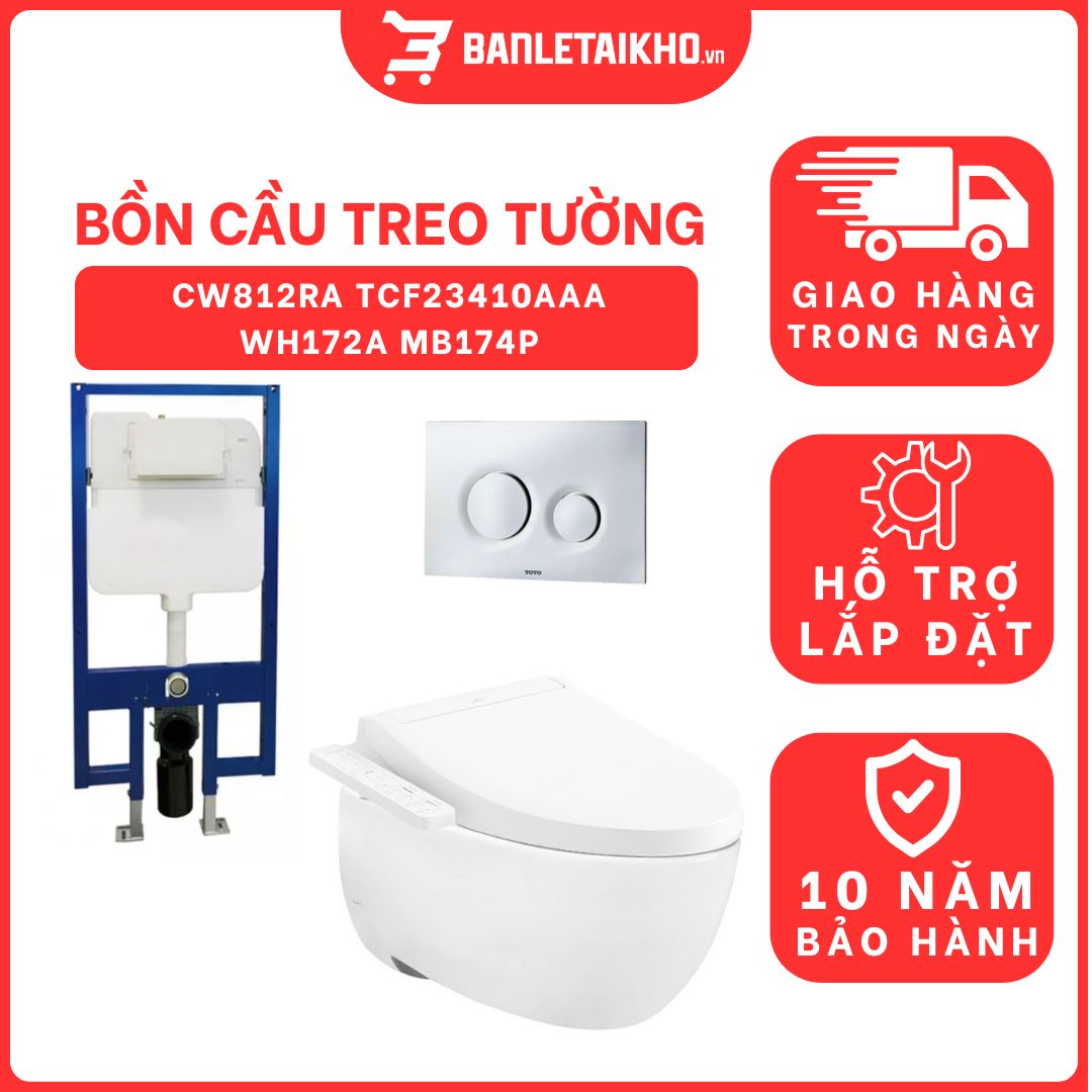 Bàn cầu treo tường LP Series điện tử TOTO CW812RA TCF23410AAA WH172A MB174P#SS 1 bon-cau-treo-tuong-toto-CW812RA-TCF23410AAA-WH172A-MB174P-cua-toto-banletaikho-1