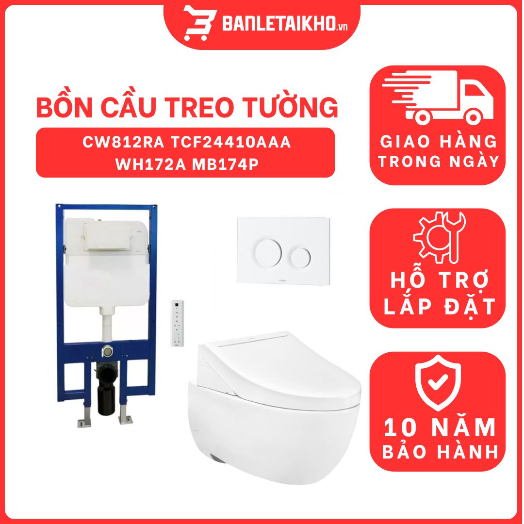 Bồn cầu treo tường nắp rửa điện tử C5 TOTO CW812RA TCF24410AAA WH172A MB174P#WH 1 bon-cau-treo-tuong-toto-CW812RA-TCF24410AAA-WH172A-MB174P-cua-toto-banletaikho-1