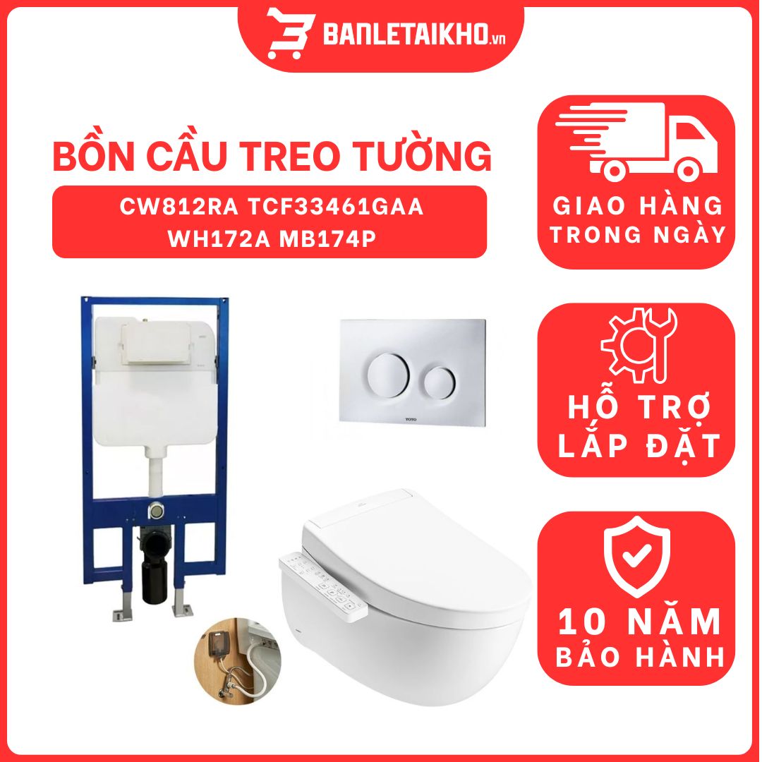 Bồn cầu treo tường nắp rửa điện tử S2 TOTO CW812RA TCF33461GAA WH172A MB174P#SS 1 bon-cau-treo-tuong-toto-CW812RA-TCF33461GAA-WH172A-MB174P-cua-toto-banletaikho-1