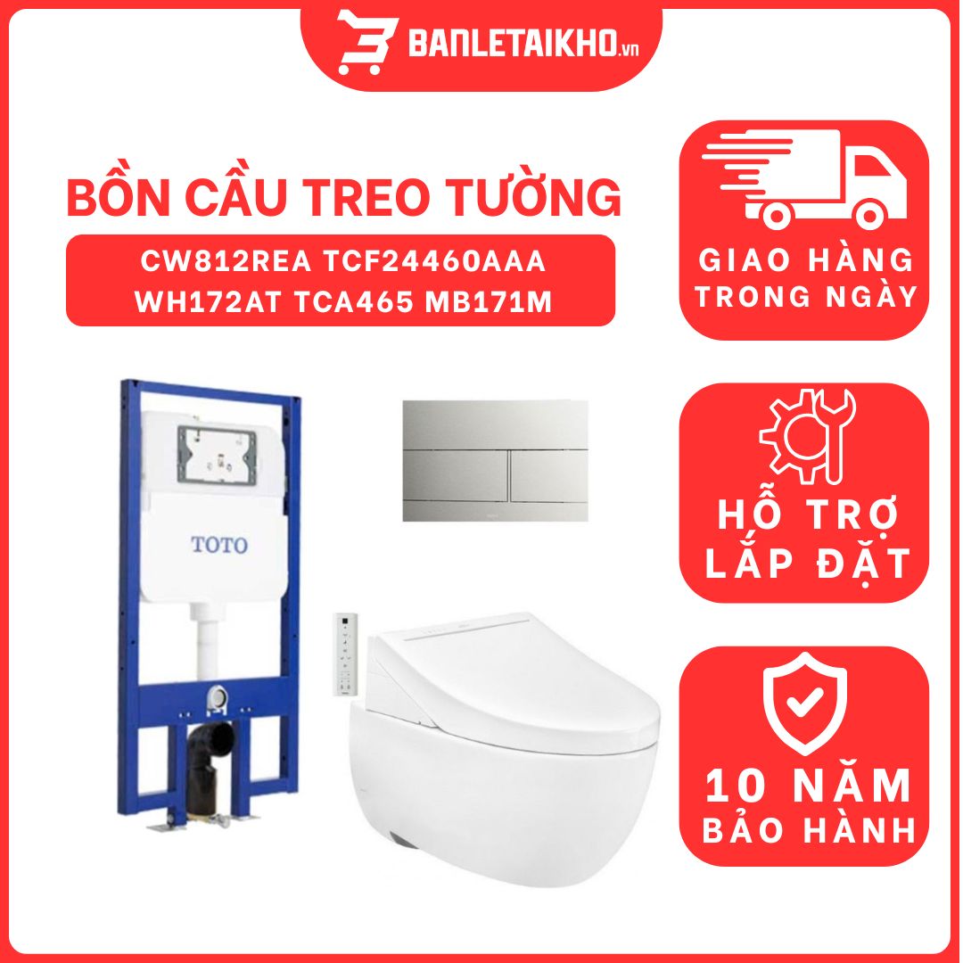 Bồn cầu treo tường nắp rửa điện tử C5 (giấu dây) TOTO CW812REA TCF24460AAA WH172AT TCA465 MB171M#SS 1 bon-cau-treo-tuong-toto-CW812REA-TCF24460AAA-WH172AT-TCA465-MB171M-cua-toto-banletaikho-1