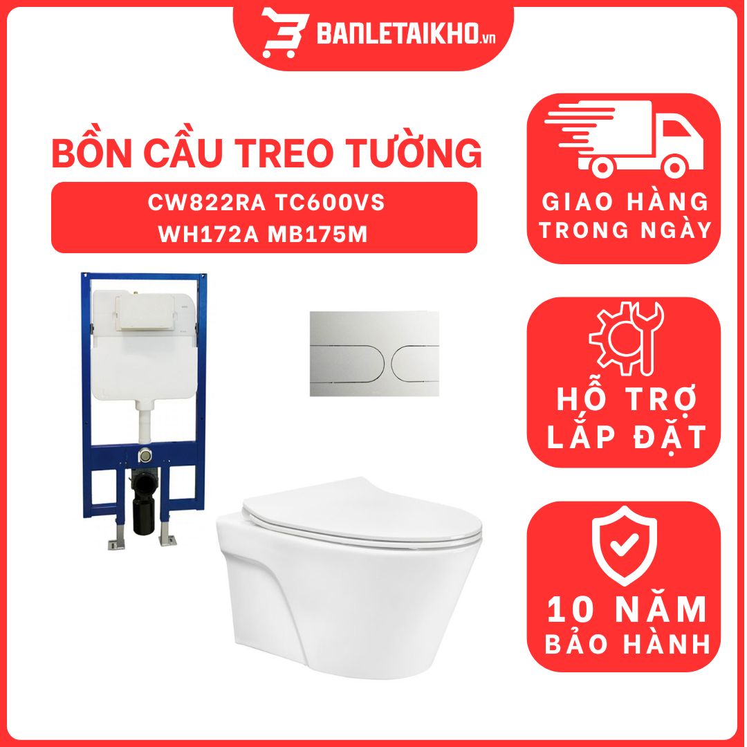 Bồn cầu treo tường nắp êm TOTO CW822RA TC600VS WH172A MB175M 1 bon-cau-treo-tuong-toto-CW822RA-TC600VS-WH172A-MB175M-cua-toto-banletaikho-1