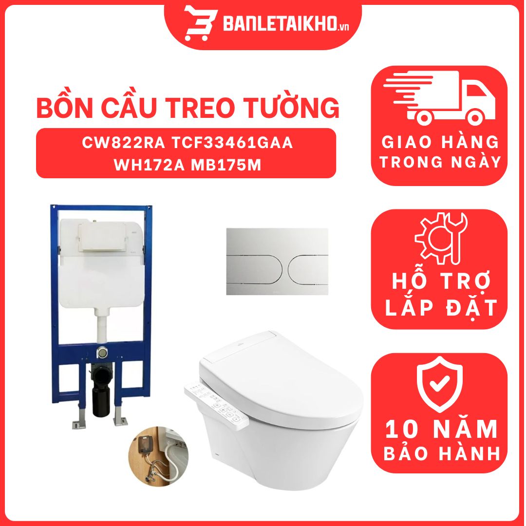 Bồn cầu treo tường nắp rửa điện tử S2 TOTO CW822RA TCF33461GAA WH172A MB175M#SS 1 bon-cau-treo-tuong-toto-CW822RA-TCF33461GAA-WH172A-MB175M-cua-toto-banletaikho-1