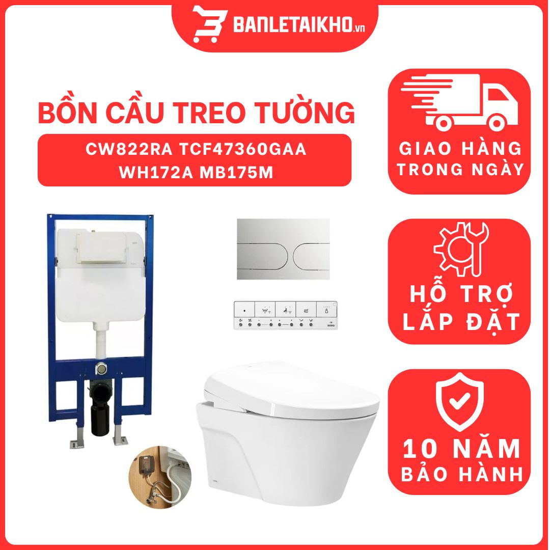 Bồn cầu treo tường nắp rửa điện tử S7 TOTO CW822RA TCF47360GAA WH172A MB175M#SS 1 bon-cau-treo-tuong-toto-CW822RA-TCF47360GAA-WH172A-MB175M-cua-toto-banletaikho-1