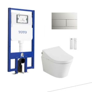 Bồn cầu treo tường nắp rửa điện tử S5 (giấu dây) xả tự động TOTO CW553C TCF34570GAA WH172AAT TCA502 MB171M#SS