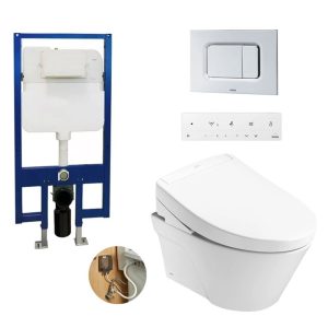 Bồn cầu treo tường nắp rửa điện tử S5 TOTO CW822RA TCF34461GAA WH172A MB170P#SS