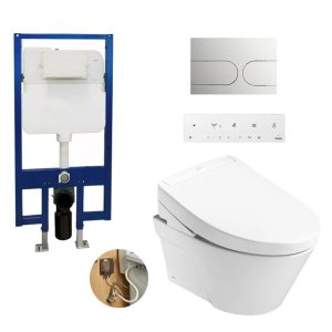 Bồn cầu treo tường nắp rửa điện tử S5 TOTO CW822RA TCF34461GAA WH172A MB175M#SS