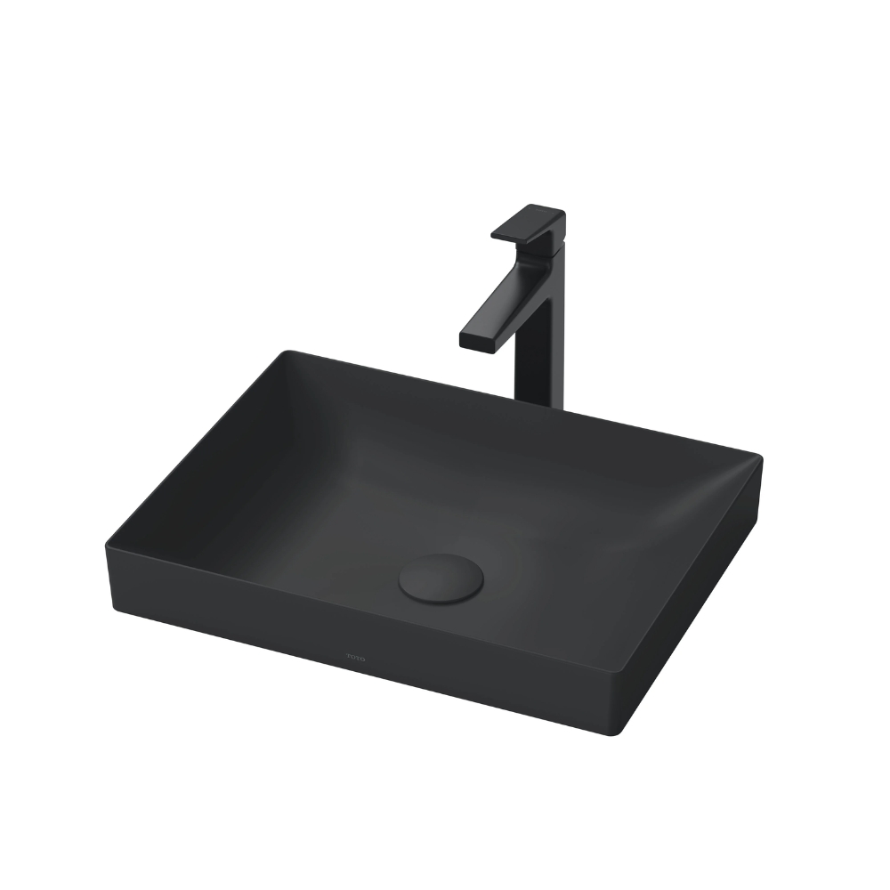 Chậu lavabo đặt bàn TOTO LT4715G17#MBL (LT4715G17MBL) đen mờ vành mỏng Linear Ceram 1 Chậu lavabo đặt bàn TOTO LT4715G17#MBL (LT4715G17MBL) đen mờ vành mỏng Linear Ceram