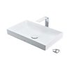 Chậu lavabo đặt bàn TOTO LT4715MTG17#CMW (LT4715MTG17CMW) trắng mờ men Cefiontect vành mỏng Linear Ceram