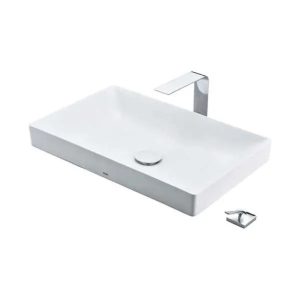Chậu lavabo đặt bàn TOTO LT4715MTG17#CMW (LT4715MTG17CMW) trắng mờ men Cefiontect vành mỏng Linear Ceram