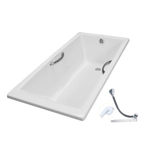 Bồn tắm TOTO PAY1520HV#W TVBF411 nhựa 1m5 tay vịn gồm bộ xả thải