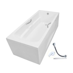 Bồn tắm yếm TOTO PAY1735HVC#W TVBF411 nhựa 1m7 tay vịn gồm bộ xả thải