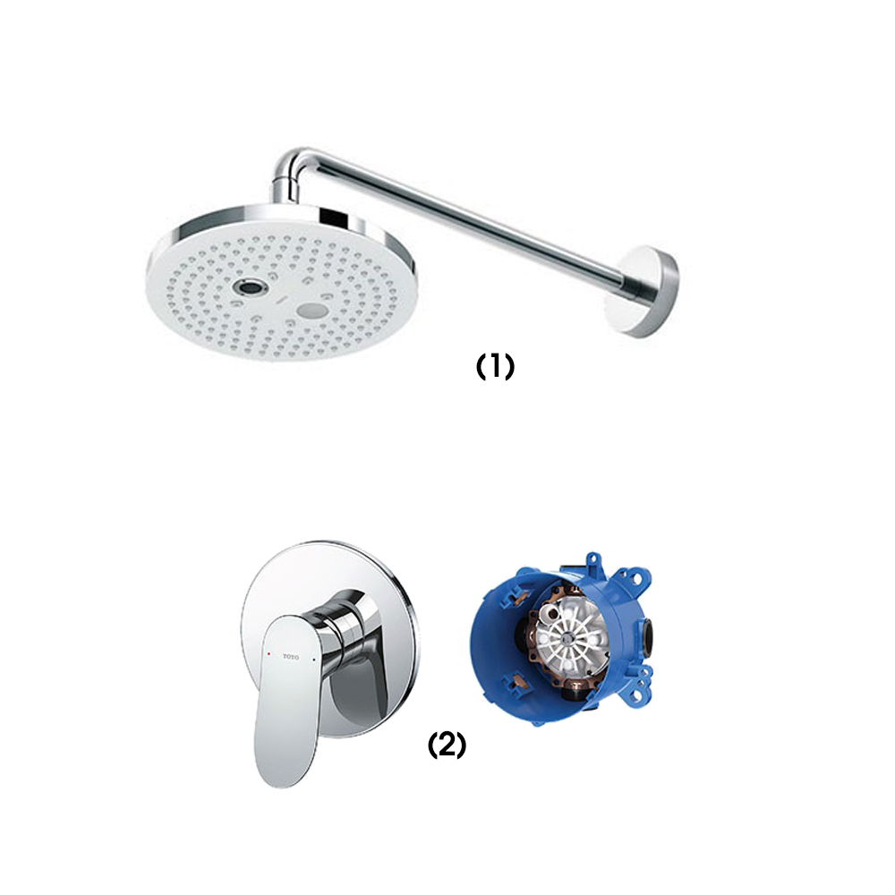 Set sen tắm âm tường 1 đường nước nóng lạnh TOTO TBW01004A TBG01303BA TBN01001B 1 Set sen tắm âm tường 1 đường nước nóng lạnh TOTO TBW01004A TBG01303BA TBN01001B