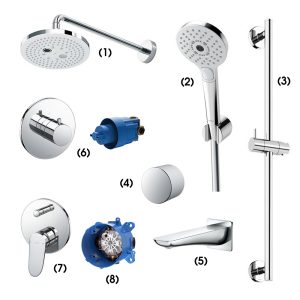 Set sen tắm âm tường 3 đường nước nóng lạnh TOTO TBW01004A